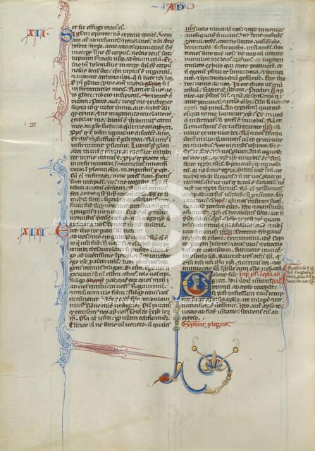 Inhabited Initial G; Abbey Bible, about 1250-1262. Creator: Unknown.