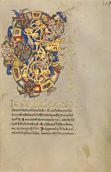 Inhabited Initial G; Breviary, 1153. Creator: Unknown