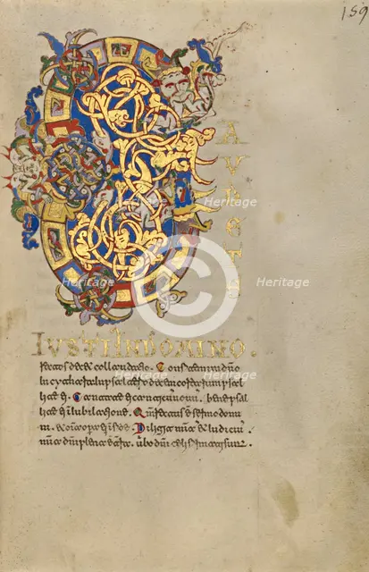Inhabited Initial G; Breviary, 1153. Creator: Unknown.