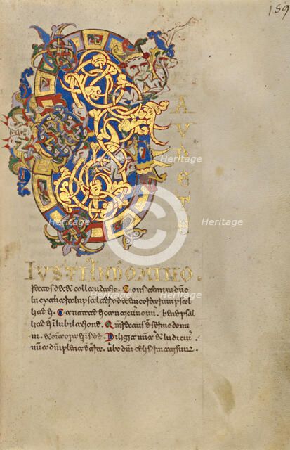 Inhabited Initial G; Breviary, 1153. Creator: Unknown.