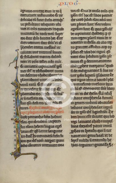 Inhabited Initial J; Marquette Bible, about 1270. Creator: Unknown.