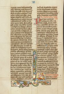 Inhabited Initial L; Historia Scholastica, about 1300. Creator: Peter Comestor