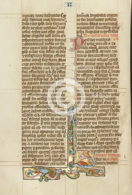 Inhabited Initial L; Historia Scholastica, about 1300. Creator: Peter Comestor.