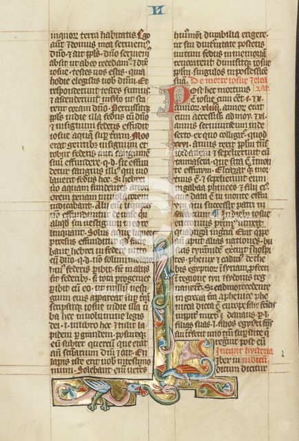 Inhabited Initial L; Historia Scholastica, about 1300. Creator: Peter Comestor.