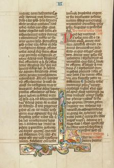 Inhabited Initial L; Historia Scholastica, about 1300. Creator: Peter Comestor