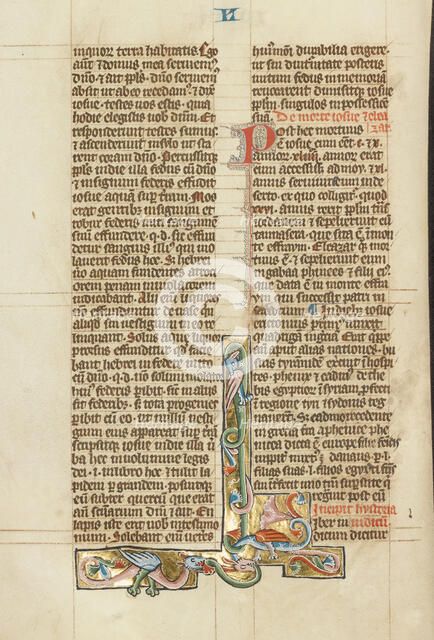 Inhabited Initial L; Historia Scholastica, about 1300. Creator: Peter Comestor.