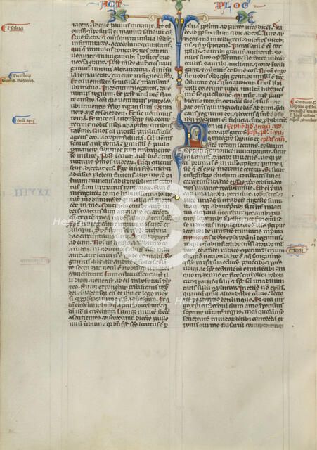 Inhabited Initial N ; Abbey Bible, about 1250-1262. Creator: Unknown.