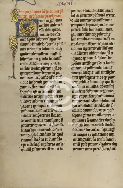 Inhabited Initial N; Marquette Bible, about 1270. Creator: Unknown.