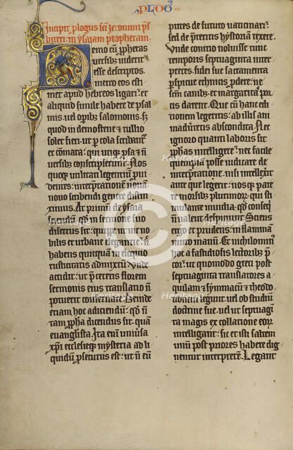 Inhabited Initial N; Marquette Bible, about 1270. Creator: Unknown.