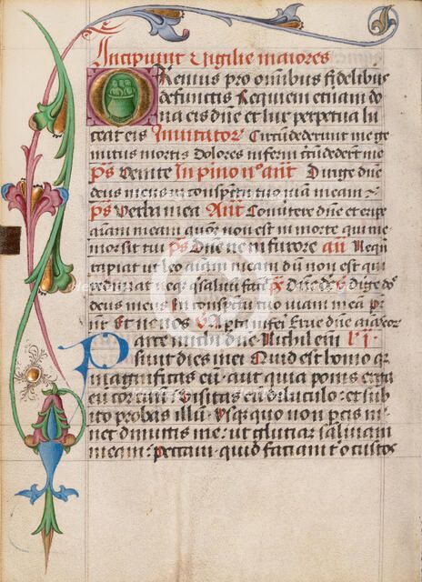 Inhabited Initial O; Diurnal, about 1485. Creator: Unknown.