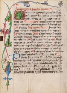 Inhabited Initial O; Diurnal, about 1485. Creator: Unknown