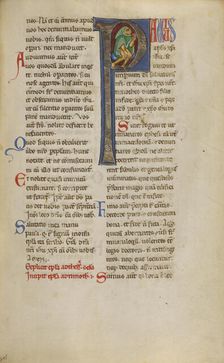 Inhabited Initial P; New Testament, late 12th century. Creator: Unknown