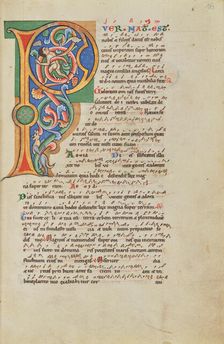 Inhabited Initial P; Stammheim Missal, probably 1170s. Creator: Unknown