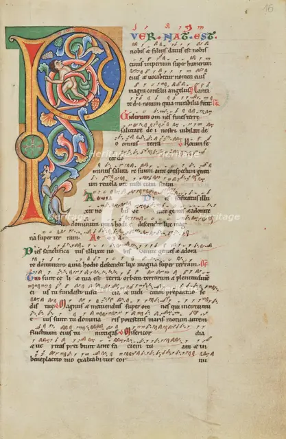 Inhabited Initial P; Stammheim Missal, probably 1170s. Creator: Unknown.