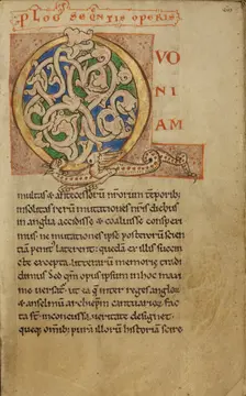 Inhabited Initial Q, about 1140-1150. Creator: Unknown