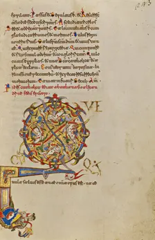 Inhabited Initial Q; Breviary, 1153. Creator: Unknown