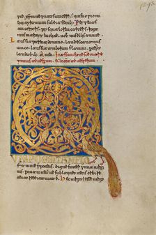 Inhabited Initial Q; Breviary, 1153. Creator: Unknown
