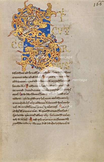 Inhabited Initial S; Breviary, 1153. Creator: Unknown.