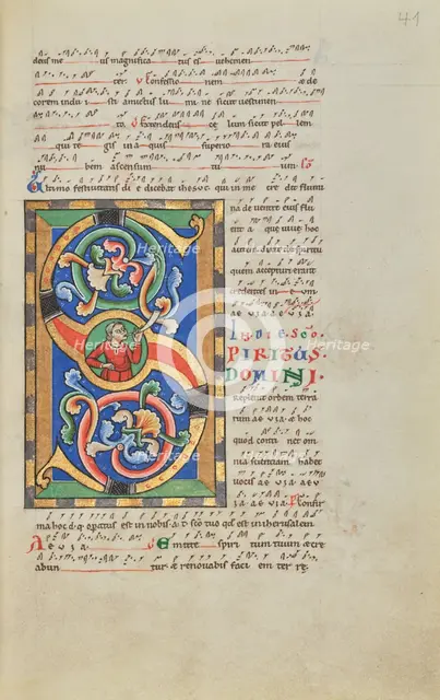 Inhabited Initial S; Stammheim Missal, probably 1170s. Creator: Unknown.