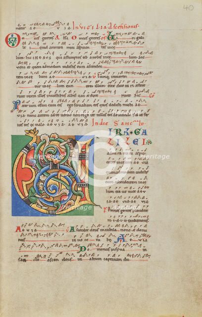 Inhabited Initial V; Stammheim Missal, probably 1170s. Creator: Unknown.