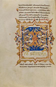 Inhabited Initial X; Breviary, 1153. Creator: Unknown