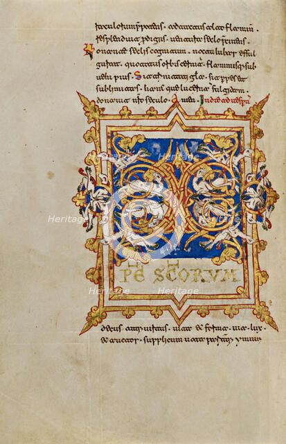 Inhabited Initial X; Breviary, 1153. Creator: Unknown.
