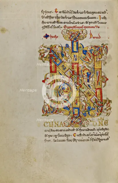 Inhabited Initials IN; Breviary, 1153. Creator: Unknown.
