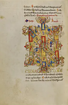 Inhabited Initials IN; Breviary, 1153. Creator: Unknown