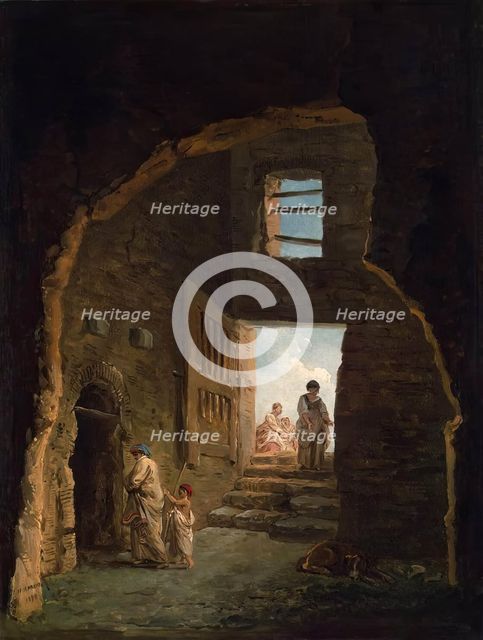 Inhabited Ruins, 1790. Creator: Hubert Robert.