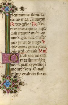 Inital C: The Annunciation to the Shepherds; Bute Psalter, text and illumination about 1285. Creator: Bute Master