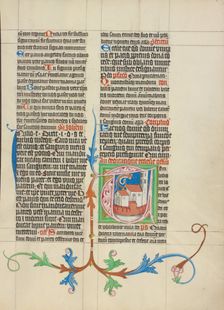 Initial T: A Church; Collegium Ducale, about 1420-1430. Creator: Master Michael