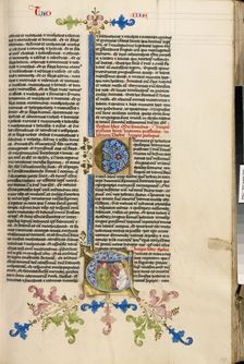 Initial T: Blind Tobit and the Angel; Bible, about 1450. Creator: Circle of Stefan Lochner
