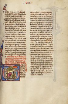 Initial T: Two Men Digging; Vidal Mayor, about 1290-1310. Creator: Unknown