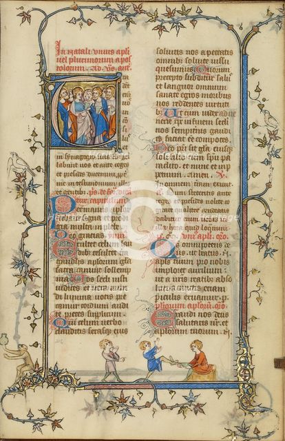 Initial T: The Twelve Apostles; Breviary, about 1320-1325. Creator: Unknown.