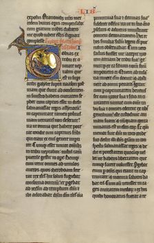Initial T: The Blinding of Tobit; Marquette Bible, about 1270. Creator: Unknown