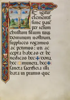 Initial T: The Crucifixion, about 1520. Creator: Matteo da Milano
