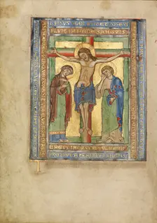 Initial T: The Crucifixion; Missal, about 1180. Creator: Unknown
