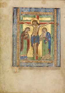 Initial T: The Crucifixion; Missal, about 1180. Creator: Unknown