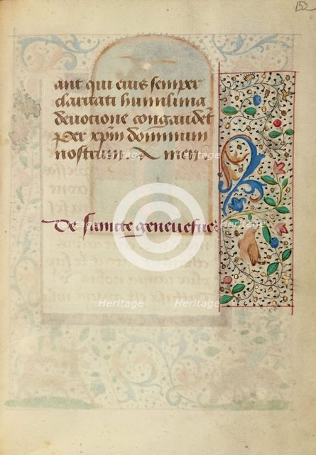 Initial U: A King; Initial U: A King with a Rock; Bute Psalter, text and illumination about 1285. Creator: Bute Master.