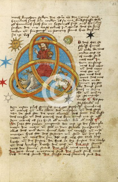 Initial U: The Holy Spirit: Initial F: A Man Kneeling in Prayer: Initial A, about 1285. Creator: Bute Master.