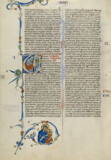 Initial V: A Prophet Writing; Abbey Bible, about 1250-1262. Creator: Unknown