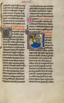 Initial V: An Angel before Micah; Marquette Bible, about 1270. Creator: Unknown