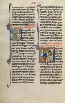 Initial V: God Speaking to Amos; Marquette Bible, about 1270. Creator: Unknown