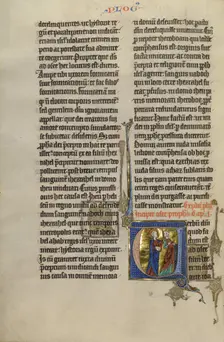 Initial V: Hosea with Gomer; Marquette Bible, about 1270. Creator: Unknown