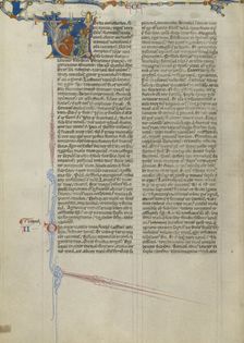 Initial V: Preacher Addressing a Crowd; Abbey Bible, about 1250-1262. Creator: Unknown