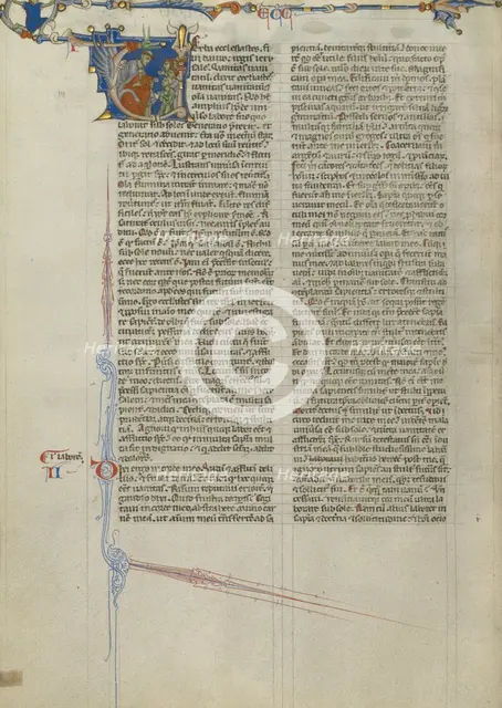 Initial V: Preacher Addressing a Crowd; Abbey Bible, about 1250-1262. Creator: Unknown.