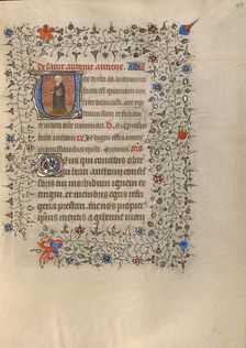 Initial V: Saint Anthony Abbot; Book of Hours about 1420. Creator: Unknown