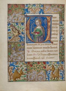 Initial V: Saint Apollonia; Book of Hours, about 1480-1490. Creator: Georges Trubert
