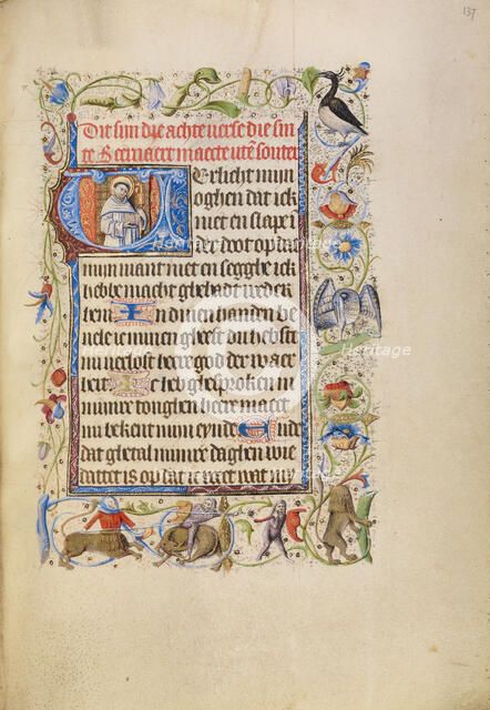 Initial V: Saint Bernard; Book of Hours, after 1460. Creator: Unknown.