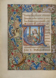 Initial V: Saint Catherine; Book of Hours, about 1480-1490. Creator: Georges Trubert